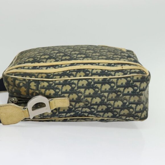 Authentic Christian Dior Trotter Canvas Shoulder Bag Navy Silver - Picture 10 of 16